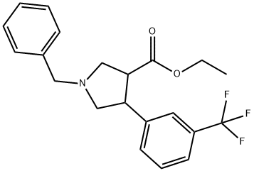 ethyl trans-1-benzyl-4-(3-(trifluoromethyl)phenyl)pyrrolidine-3-carboxylate Structure