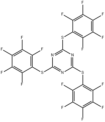 1,3,5-Triazine, 2,4,6-tris[(2,3,4,5,6-pentafluorophenyl)thio]- Structure