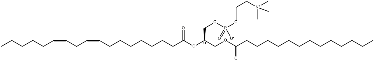3,5,8-Trioxa-4-phosphahexacosa-17,20-dien-1-aminium, 4-hydroxy-N,N,N-trimethyl-7-[[(1-oxotetradecyl)oxy]methyl]-, inner salt, 4-oxide, (7R,17Z,20Z)- Structure
