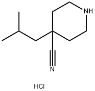 4-(2-methylpropyl)piperidine-4-carbonitrile
hydrochloride Structure