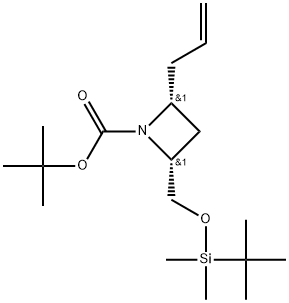 cis-2-Allyl-4-(tert-butyl-dimethyl-silanyloxymethyl)-azetidine-1-carboxylic acid tert-butyl ester Structure