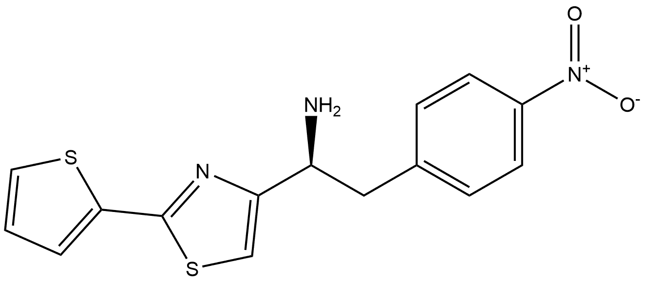 4-Thiazolemethanamine, α-[(4-nitrophenyl)methyl]-2-(2-thienyl)-, (αS)- Structure