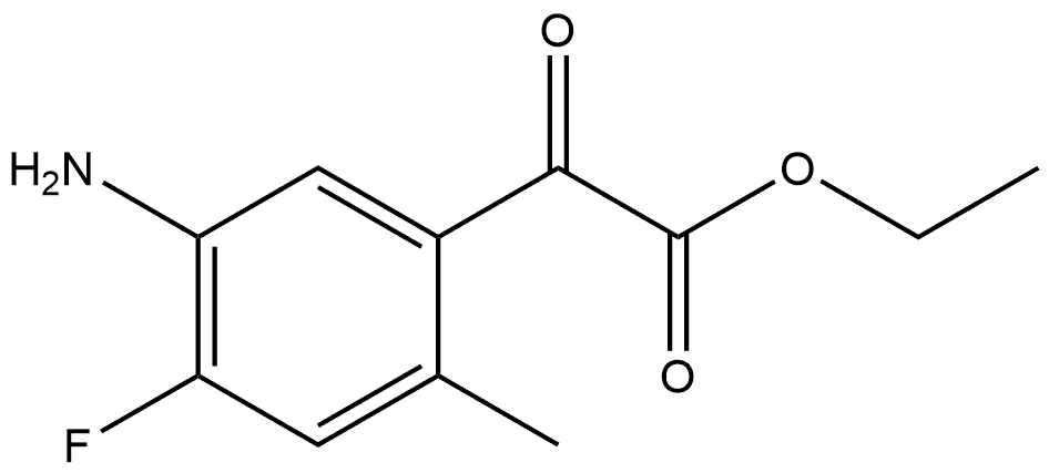 Benzeneacetic acid, 5-amino-4-fluoro-2-methyl-α-oxo-, ethyl ester Structure