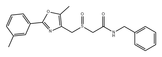 Acetamide, 2-[[[5-methyl-2-(3-methylphenyl)-4-oxazolyl]methyl]sulfinyl]-N-(phenylmethyl)- Structure