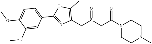 Ethanone, 2-[[[2-(3,4-dimethoxyphenyl)-5-methyl-4-oxazolyl]methyl]sulfinyl]-1-(4-methyl-1-piperazinyl)- Structure