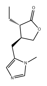 2(3H)-Furanone, 3-ethyldihydro-4-[(1-methyl-1H-imidazol-5-yl)methyl]-, (3S-trans)- (9CI) Structure