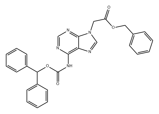 9H-Purine-9-acetic acid, 6-[[(diphenylmethoxy)carbonyl]amino]-, phenylmethyl ester Structure