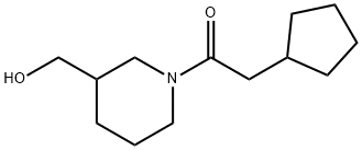 Ethanone, 2-cyclopentyl-1-[3-(hydroxymethyl)-1-piperidinyl]- Structure