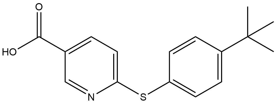 6-[[4-(1,1-Dimethylethyl)phenyl]thio]-3-pyridinecarboxylic acid Structure