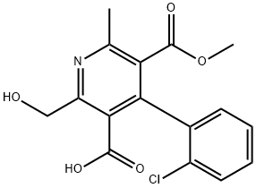 3,5-Pyridinedicarboxylic acid, 4-(2-chlorophenyl)-2-(hydroxymethyl)-6-methyl-, 5-methyl ester Structure
