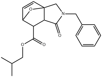 3a,6-Epoxy-3aH-isoindole-7-carboxylic acid, 1,2,3,6,7,7a-hexahydro-1-oxo-2-(phenylmethyl)-, 2-methylpropyl ester Structure