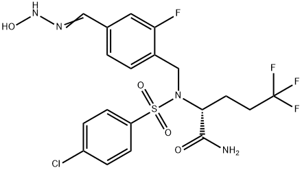 Pentanamide, 2-[[(4-chlorophenyl)sulfonyl][[2-fluoro-4-[(hydroxyamino)iminomethyl]phenyl]methyl]amino]-5,5,5-trifluoro-, (2R)-