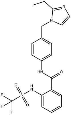 Benzamide, N-[4-[(2-ethyl-1H-imidazol-1-yl)methyl]phenyl]-2-[[(trifluoromethyl)sulfonyl]amino]- Structure