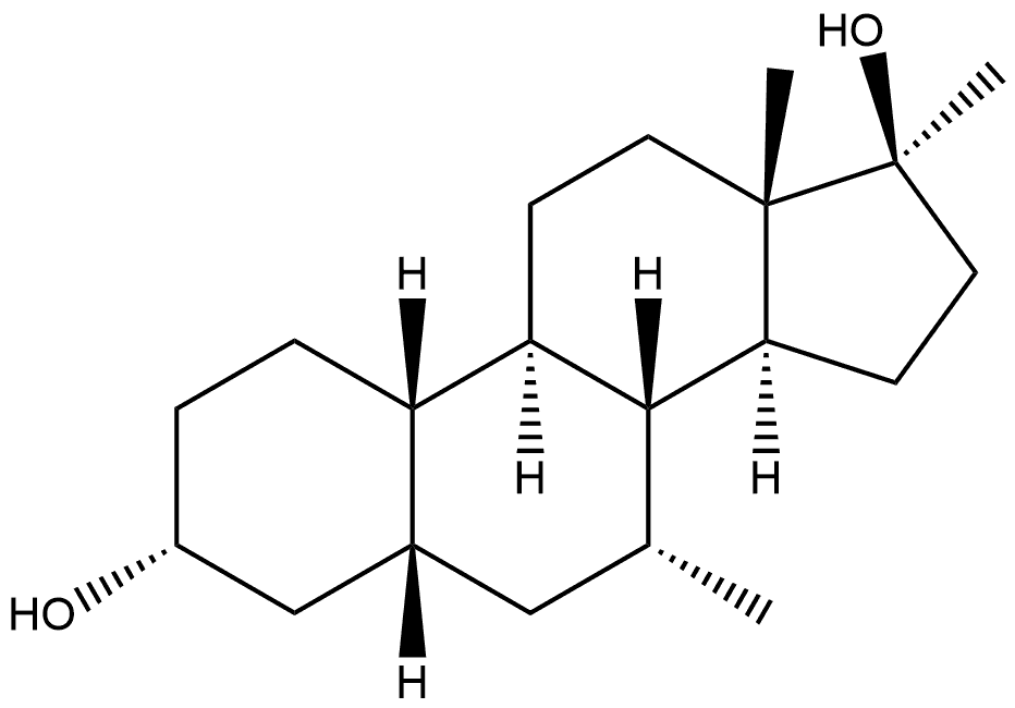 Estrane-3,17-diol, 7,17-dimethyl-, (3α,5β,7α,17β)- Structure