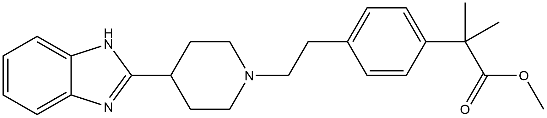 Benzeneacetic acid, 4-[2-[4-(1H-benzimidazol-2-yl)-1-piperidinyl]ethyl]-α,α-dimethyl-, methyl ester Structure