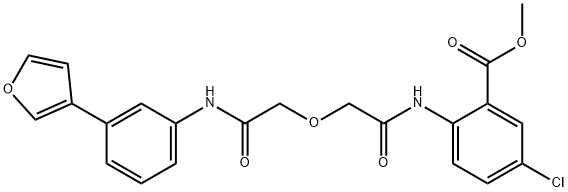 Benzoic acid, 5-chloro-2-[[2-[2-[[3-(3-furanyl)phenyl]amino]-2-oxoethoxy]acetyl]amino]-, methyl ester Structure