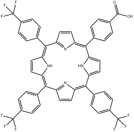 5-(4-Carboxy)phenyl-10,15,20-tri(4-trifluoromethyl-phenyl)porphyrin Structure