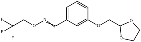 Benzaldehyde, 3-(1,3-dioxolan-2-ylmethoxy)-, O-(2,2,2-trifluoroethyl)oxime Structure