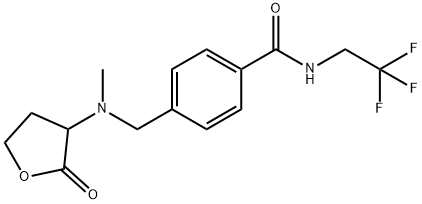 4-{[methyl(2-oxooxolan-3-yl)amino]methyl}-N-(2,2, 2-trifluoroethyl)benzamide Structure