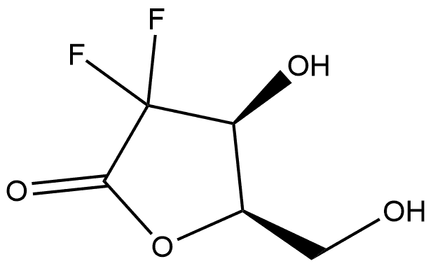D-threo-Pentonic acid, 2-deoxy-2,2-difluoro-, γ-lactone Structure