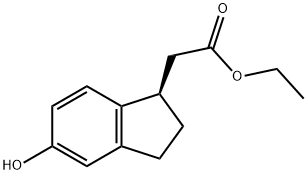 1H-Indene-1-acetic acid, 2,3-dihydro-5-hydroxy-, ethyl ester, (1R)- Structure