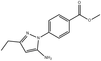 Benzoic acid, 4-(5-amino-3-ethyl-1H-pyrazol-1-yl)-, methyl ester Structure