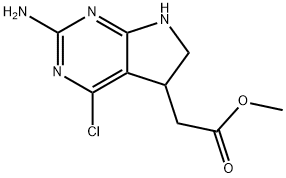 5H-Pyrrolo[2,3-d]pyrimidine-5-acetic acid, 2-amino-4-chloro-6,7-dihydro-, methyl ester Structure