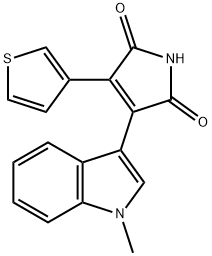1H-Pyrrole-2,5-dione, 3-(1-methyl-1H-indol-3-yl)-4-(3-thienyl)- Structure