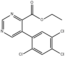 Ethyl 5-(2,4,5-trichlorophenyl)pyrimidine-4-carboxylate Structure