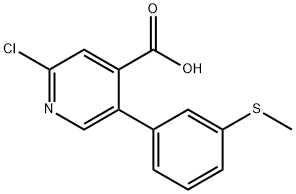 2-Chloro-5-(3-methylthiophenyl)isonicotinic acid Structure