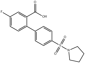 5-Fluoro-2-[4-(pyrrolidinylsulfonyl)phenyl]benzoic acid Structure