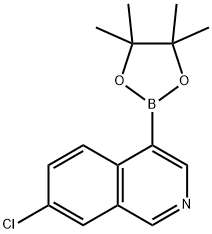 Isoquinoline, 7-chloro-4-(4,4,5,5-tetramethyl-1,3,2-dioxaborolan-2-yl)- Structure