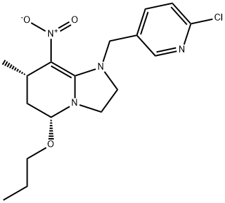 Imidazo[1,2-a]pyridine, 1-[(6-chloro-3-pyridinyl)methyl]-1,2,3,5,6,7-hexahydro-7-methyl-8-nitro-5-propoxy-, (5R,7S)- Structure