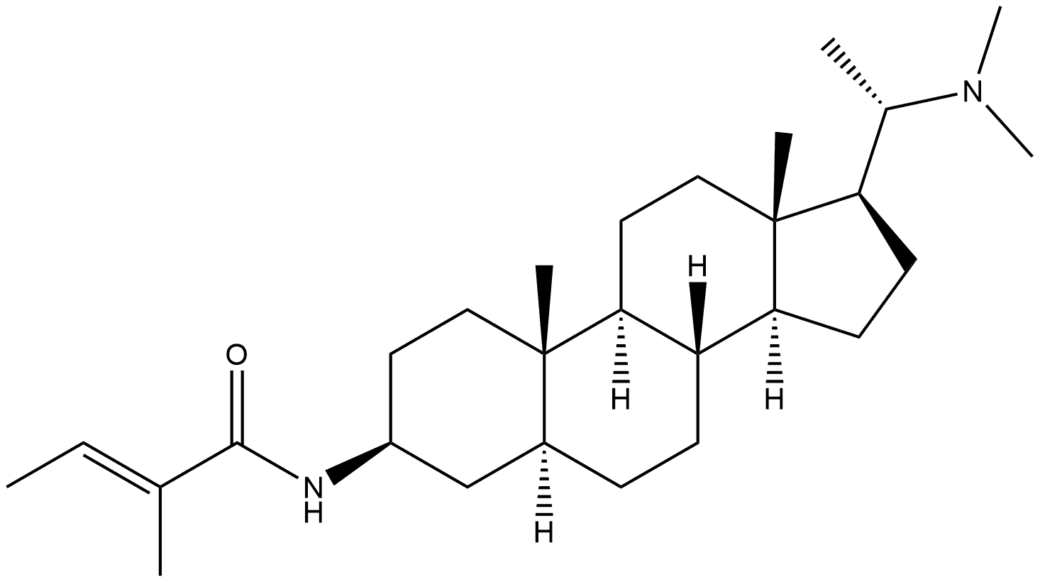 2-Butenamide, N-[(3β,5α,20S)-20-(dimethylamino)pregnan-3-yl]-2-methyl-, (2E)- Structure