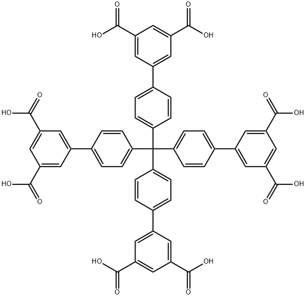 [1,1'-Biphenyl]-3,5-dicarboxylic acid, 4',4''',4''''',4'''''''-methanetetrayltetrakis- Structure