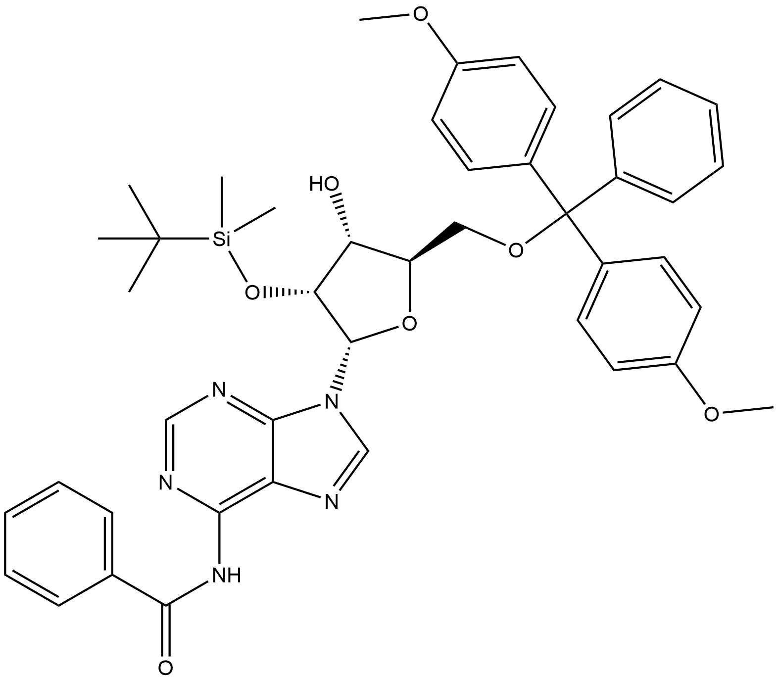 Benzamide, N-[9-[5-O-[bis(4-methoxyphenyl)phenylmethyl]-2-O-[(1,1-dimethylethyl)dimethylsilyl]-α-D-ribofuranosyl]-9H-purin-6-yl]-