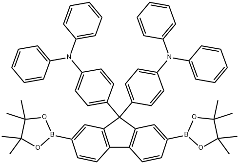 Benzenamine, 4,4'-[2,7-bis(4,4,5,5-tetramethyl-1,3,2-dioxaborolan-2-yl)-9H-fluoren-9-ylidene]bis[N,N-diphenyl- Structure