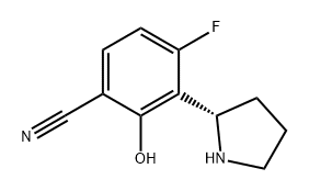 Benzonitrile, 4-fluoro-2-hydroxy-3-(2S)-2-pyrrolidinyl- Structure