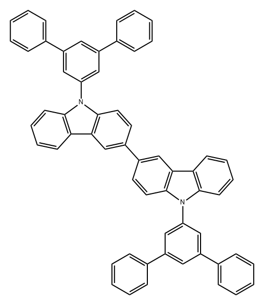 3,3'-Bi-9H-carbazole, 9,9'-bis([1,1':3',1''-terphenyl]-5'-yl)- Structure