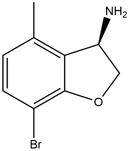 (R)-7-Bromo-2,3-dihydro-4-methyl-3-benzofuranamine Structure
