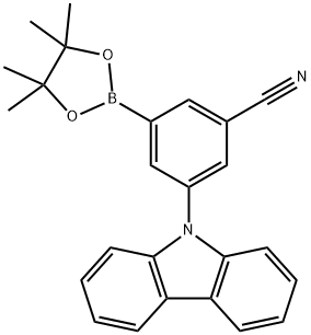 Benzonitrile, 3-(9H-carbazol-9-yl)-5-(4,4,5,5-tetramethyl-1,3,2-dioxaborolan-2-yl)- Structure