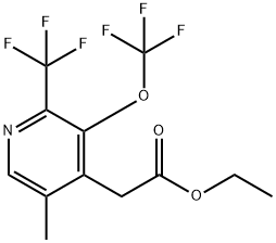 Ethyl 5-methyl-3-(trifluoromethoxy)-2-(trifluoromethyl)pyridine-4-acetate Structure