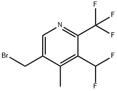 5-(Bromomethyl)-3-(difluoromethyl)-4-methyl-2-(trifluoromethyl)pyridine Structure