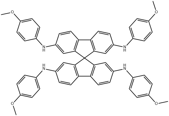 9,9'-Spirobi[9H-fluorene]-2,2',7,7'-tetramine, N2,N7,N2',N7'-tetrakis(4-methoxyphenyl)- Structure
