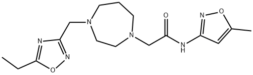 2-{4-[(5-ethyl-1,2,4-oxadiazol-3-yl)methyl]-1,4-diaz epan-1-yl}-N-(5-methyl-1,2-oxazol-3-yl)acetamide Structure