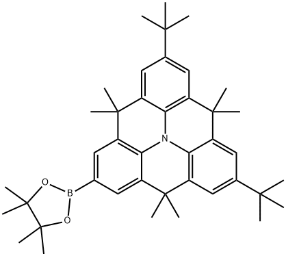 2,6-di-tert-butyl-4,4,8,8,12,12-hexamethyl-10-(4,4,5,5-tetramethyl-1,3,2-dioxaborolan-2-yl)-8,12-dihydro-4H-benzo[9,1]quinolizino[3,4,5,6,7-defg]acridine Structure