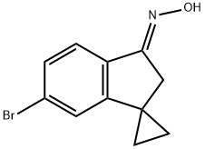 Spiro[cyclopropane-1,1'-[1H]inden]-3'(2'H)-one, 6'-bromo-, oxime, (3'E)- Structure