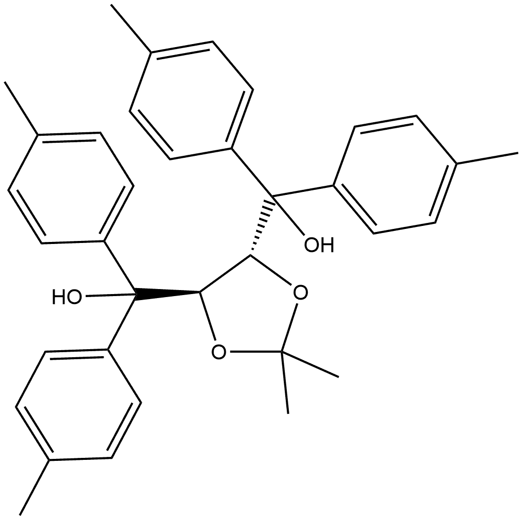1,3-Dioxolane-4,5-dimethanol, 2,2-dimethyl-α,α,α',α'-tetrakis(4-methylphenyl)-, (4R,5R)- Structure