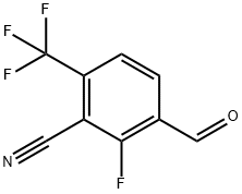 Benzonitrile, 2-fluoro-3-formyl-6-(trifluoromethyl)- Structure