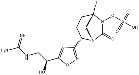 (1R,2S,5R)-2-[5-[(1S)-2-[(Aminoiminomethyl)amino]-1-hydroxyethyl]-3-isoxazolyl]-7-oxo-1,6-diazabicyclo[3.2.1]oct-6-yl hydrogen sulfate Structure